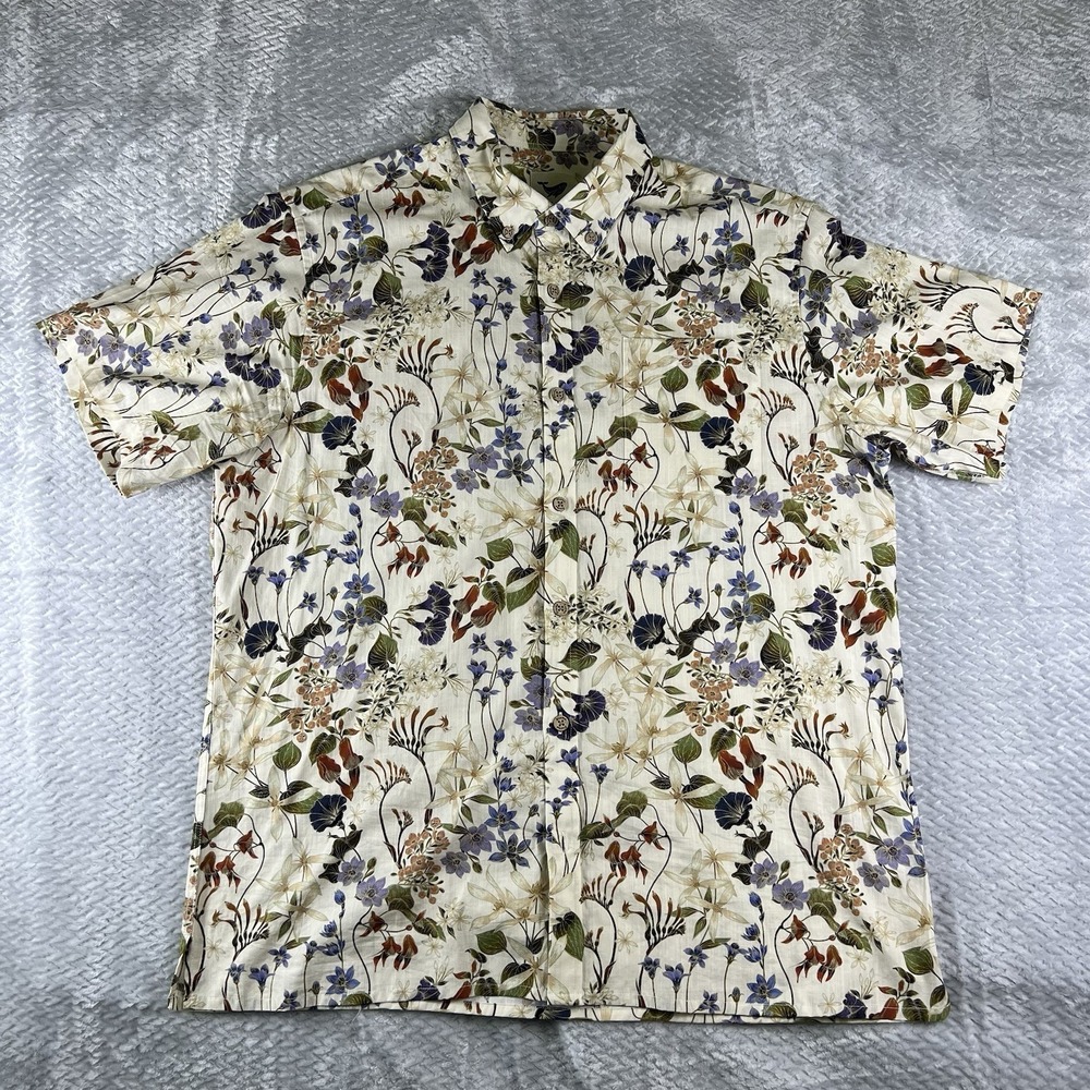 Yiume Australian Wildflower By Eloise Hawaiian Shirt Mens XL 100% Cotton Aloha